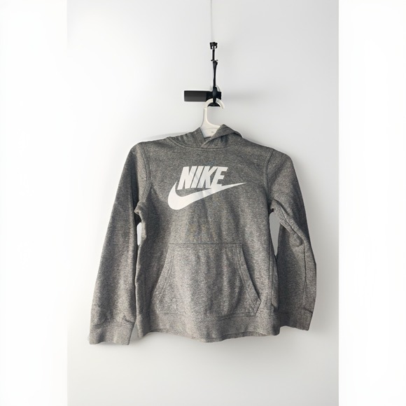Nike kids Hoodie Club Fleece Gray M Sweatshirt Pullover like new - Picture 7 of 13